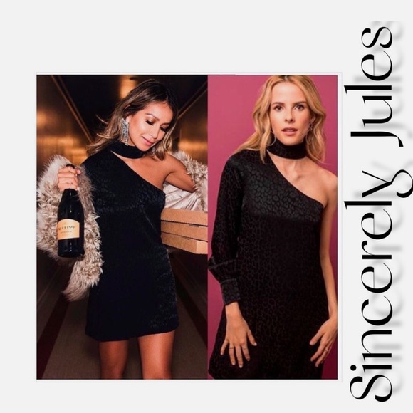 Sincerely Jules Elegant Black One-Shoulder Dress - Picture 1 of 6